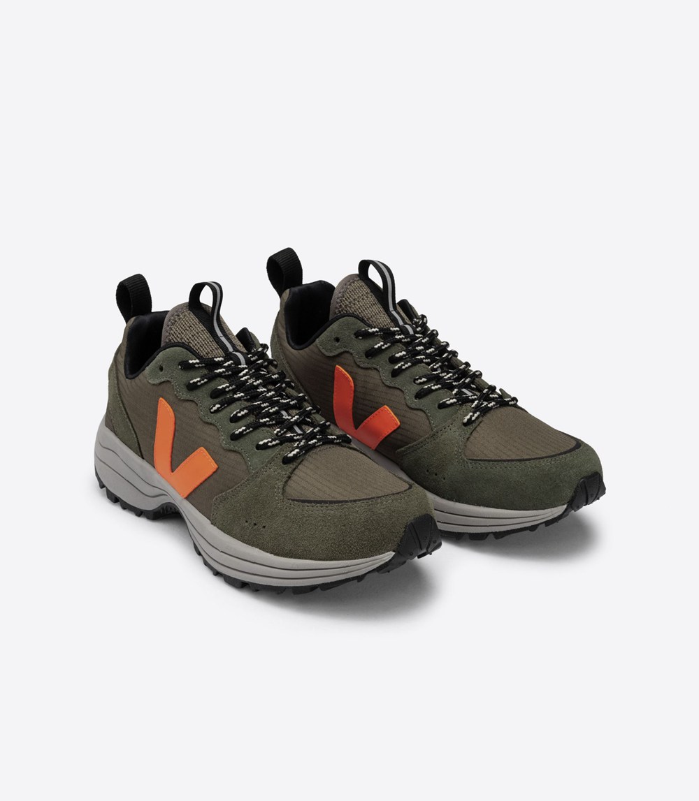 Veja Trainers Mens Olive/Orange - Venturi Ripstop - YFKJ-59138